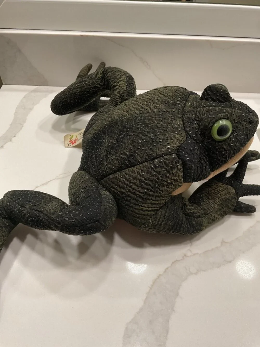 Folkmanis Frog Puppet Plush Toad Full Body Hand Puppet Bumpy Green Creative Play